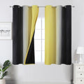 Black and Yellow Ombre Blackout Curtains 45 Inches Long (Black and Yellow / 42"W x 45"L (Pack of 2))