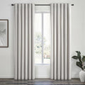 84 Inch Longth 40 Inch Wide 100% Blackout Linen Curtains 2 Panels Set for Bedroom Back Tab Rod Pocket Pleated Thermal Insulated Energy Efficient Grey Beige (Grey Beige / 40"W x 84"L (Pack of 2))