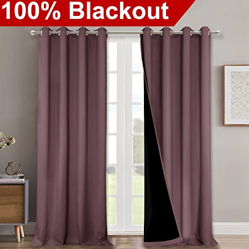 100% Blackout Blinds (Dry Rose / 46"W x 96"L (Pack of 2))