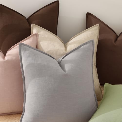 Fall Pink Linen Throw Pillow Covers 12x20 Set of 2 (Pink / 20" x 12" (Pack of 2))