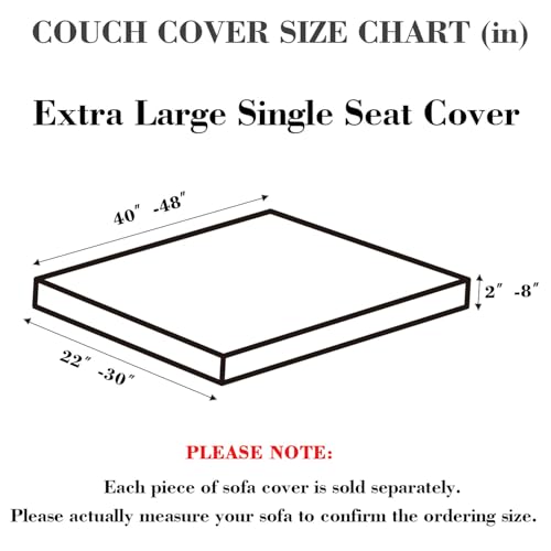Sofa Covers Couch Covers for Sofa Pet Friendly Couch Cushion Covers Universal Sofa Covers Washable Stretch Slipcovers for Sectional Sofa (Texture Blue / Extra Large Single Seat Cover)