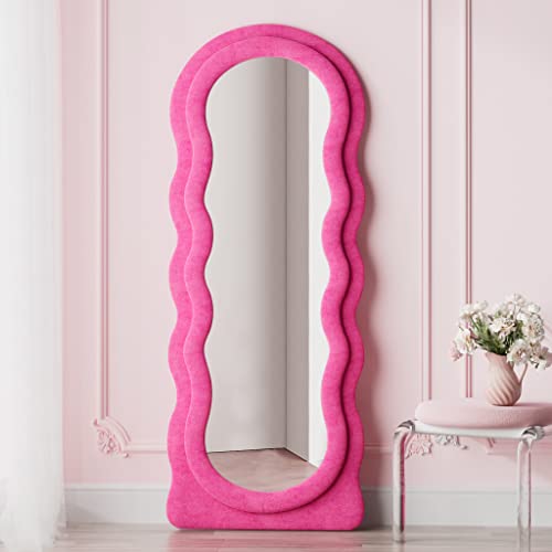 Full Length Mirror Floor Mirror (Pink / 63"L x 24"W)
