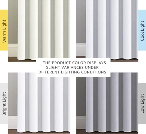 Patio White Curtains 100 x 96 Inches for Sliding Door Extral Wide Blackout Curtain Panels Thermal Insulated Room Divider (100"W x 96"L (Pack of 1) / Pure White)
