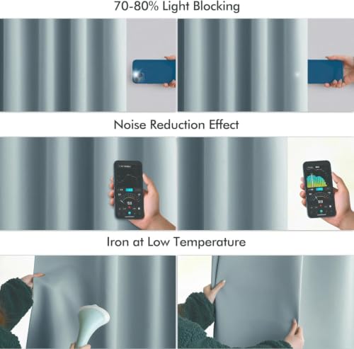 Slate Blue Back Tab Blackout Curtains 52x120 Inch Long 2 Panels Set (Slate Blue / 52"W x 120"L (Pack of 2))