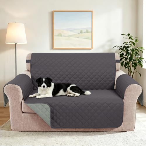 Oversized Loveseat Couch Cover for Dogs (Dark Grey/Light Grey / Loveseat - Oversized (54"))