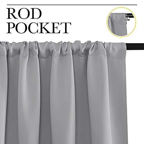 2 Panels Blackout Curtains (Silver Grey / 42"W x 30"L (Pack of 2))