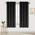 Blackout Curtains for Bedroom Living Room 38 x 63 Inch Long Black (Black / 38"W x 63"L (Pack of 2))