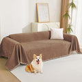 Couch Covers for 2 Cushion Couch Sectional Sofa (71" x 102" / Tassels Edge-camel)