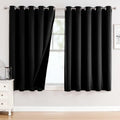 100% Blackout Curtains for Bedroom 63 Inches Long 2 Panels Set (60"W x 63"L (Pack of 2) / Black)