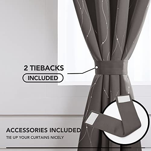 Living Room Curtains 108 Inch Long (Taupe/Wave Dots / 52"W x 108"L (Pack of 2))