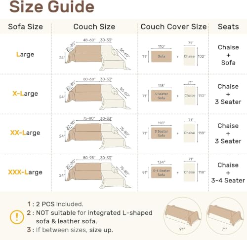 2 Pieces Sectional Couch Covers L Shaped Cover L Dark Gray (Dark Grey / 71"×102"+71"×110")
