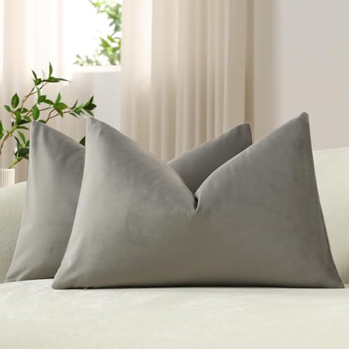 Lumbar Pillow Covers 12x20 Light (Slate Grey / 20" x 12" (Pack of 2))