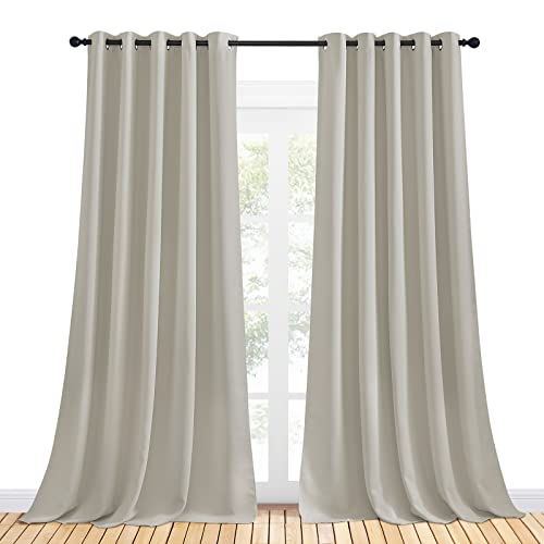 Thermal Insulated Natural Curtains for Living Room (Natural / 70"W x 95"L (Pack of 2))