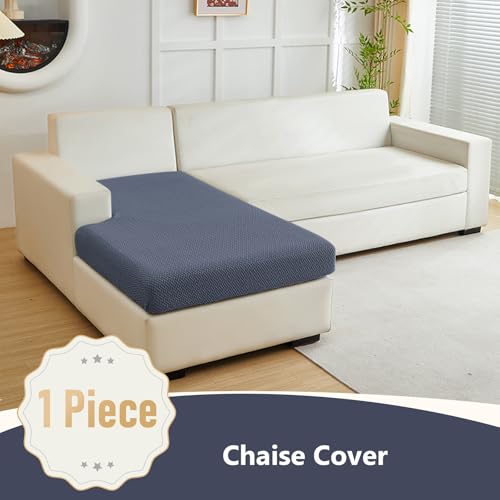 Couch Cushion Covers for Sofa Couch Covers Wear (Texture-gray Blue / One Size Chaise Cover)