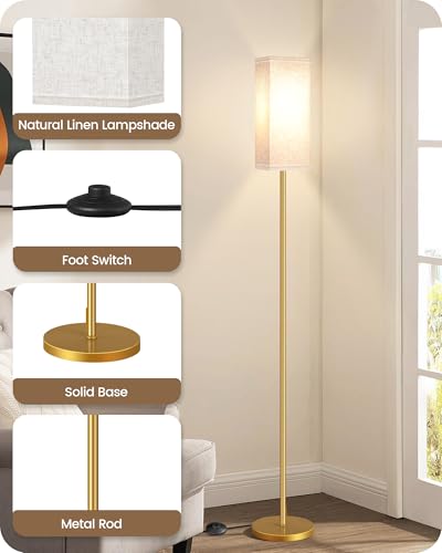 2Pack Floor Lamp (2Pack Beige + Gold)