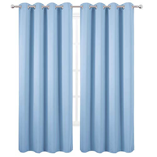 Sky Blue Thermal Blackout Curtains (Sky Blue / 52"W x 108"L (Pack of 2))