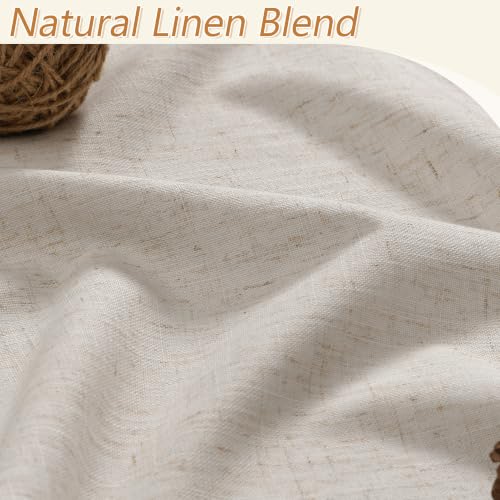 100% Blackout Linen Curtains for Bedroom 84 inches Long (Farmhouse / 52"W x 84"L (Pack of 2))