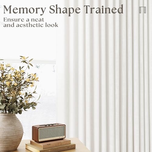 Beige White Pinch Pleated Extra Wide Curtain Panels 96 Inches Long 100 Wide (Beige White / 100"W x 96"L (Pack of 1))