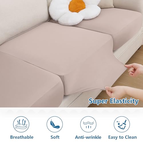 Milk Silk Couch Cushion Covers (Taupe / Seat Cover Small)