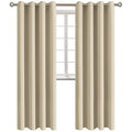 Beige Room Darkening Long Curtains for Living Room (Beige / 52"W x 120"L (Pack of 2))