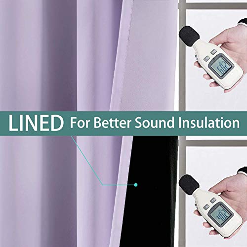 Lilac 100% Blackout Curtains 84 Inches Long for Bedroom 70" Wide (70"W x 84"L (Pack of 2) / Lilac)