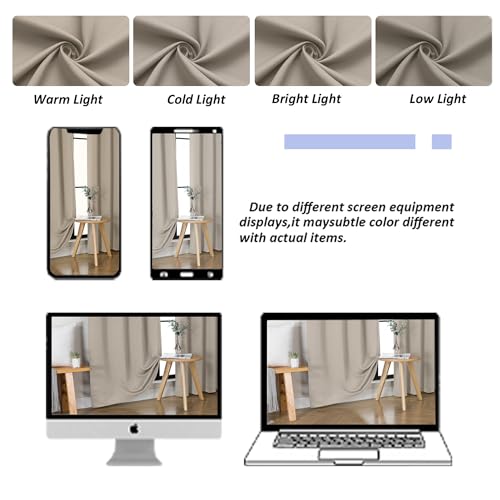 Blackout Extra 10ft Curtains for Patio 120 Inches Long 2 Panels Set (Stone / 50"W x 120"L (Pack of 2))