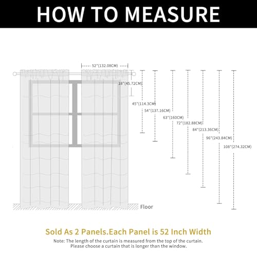 Basic Rod Pocket Sheer Voile Window Curtain Panels Light Brown 1 Pair 2 Panels 52 Width 63 Inch Long for Kitchen Bedroom Children Living Room Yard（Light Brown (Light Brown / 52"W x 63"L (Pack of 2))