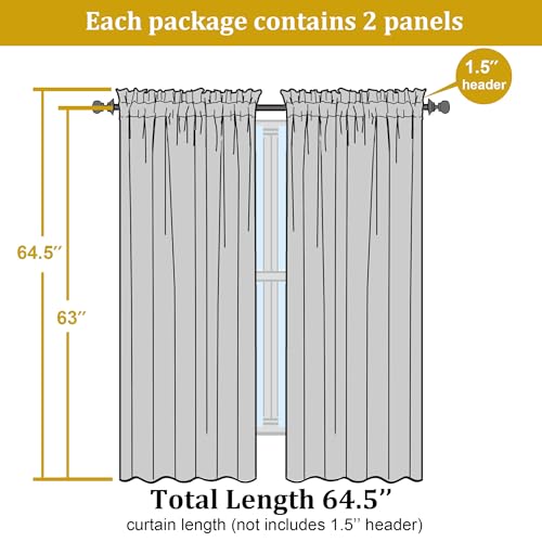Sheer Lime Curtains for Bedroom Living Room 63 Inch Length 2 Panels Set (Lime Green / 42"W x 63"L (Pack of 2))