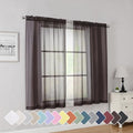 Chocolate Short Sheer Curtains 45 Inch Length for Small Windows (Chocolate / 42"W x 45"L (Pack of 2))