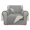 Double Protection 100% Waterproof Sofa Covers for Living Room (Light Gray/Ivory / Chair Small)