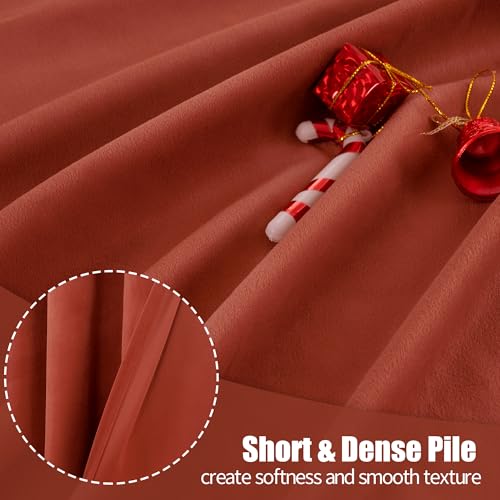 Terracotta Velvet Blackout Curtains 84 Inches Long for Fall Living Room (Terracotta / 52"W x 84"L (Pack of 2))