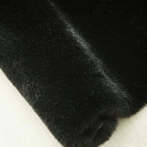 Ultra Soft Faux Rabbit Fur Rug (Black / 2*3Ft)