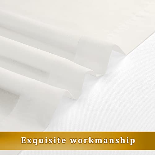 Aiyufneg Ivory Sheer Curtains 36 inch Length Kitchen Tiers Short Voile Curtains (40"W x 36"L (Pack of 2) / Ivory)