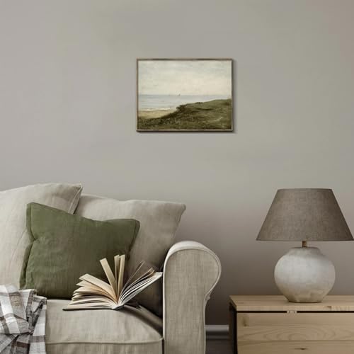 Vintage Seaside Landscape Painting (10"L x 8"W / Seaside)