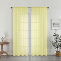 Sheer Curtains 72 Inches Long 2 Panels Set (Light Yellow / 42"W x 72"L (Pack of 2))