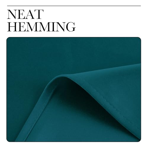 Faux Silk Teal Curtains & Drapes for Bedroom (Teal / 52"W x 63"L (Pack of 2))