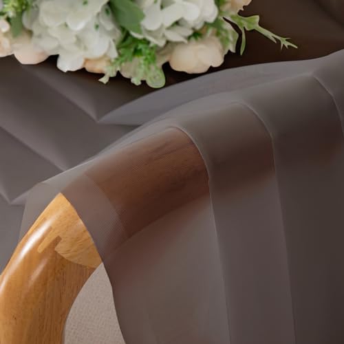 Chocolate Brown Sheer Curtains 54 Inch Long 2 Panels (Chocolate Brown / 42"W x 54"L (Pack of 2))