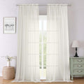 Ivory Sheer Curtains 102 Inches Long 2 Pcs (Ivory / 59"W x 102"L (Pack of 2))