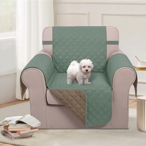 Reversible Oversized 28''Chair Covers (Greyish Green/Taupe / 28''oversized Armchair)