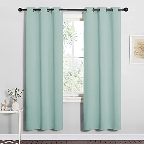 Bedroom Curtain Panels Blackout (Aqua / 34"W x 72"L (Pack of 2))