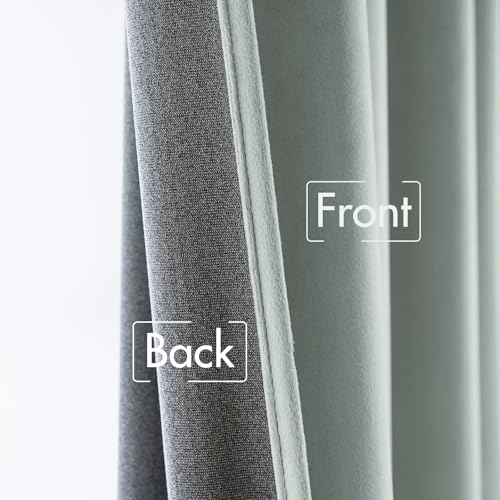 Velvet Curtains 52x108 inches 2 Panels Misty Blue Blackout Curtains (Misty Blue / 52"W x 108"L (Pack of 2))
