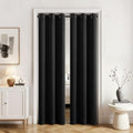 Closet Curtain for Open Closet Without Door Grommet Top 34x80 Inches (Black / 34"W x 80"L (Pack of 2))