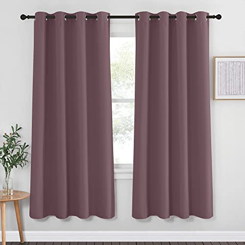 Blackout Bedroom Curtain 72 inches Long (Dry Rose / 52"W x 72"L (Pack of 1))