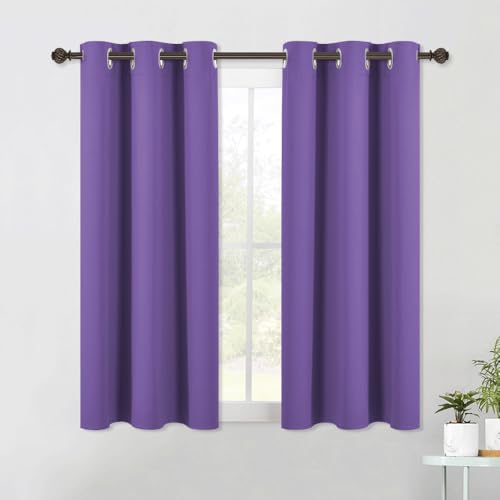 Blackout Curtains & Drapes for Bedroom (Lilac Purple / 34"W x 48"L (Pack of 2))