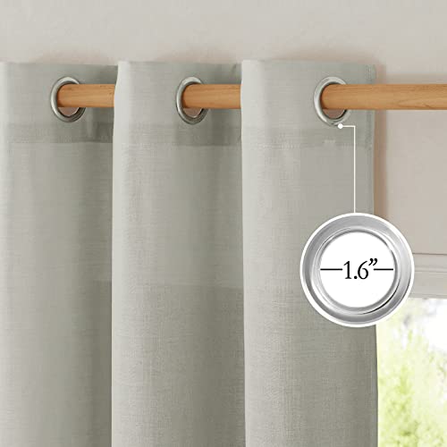 Thick Semi Sheer Linen Gray Curtains for Boys Room (Grey / 55"W x 96"L (Pack of 2))