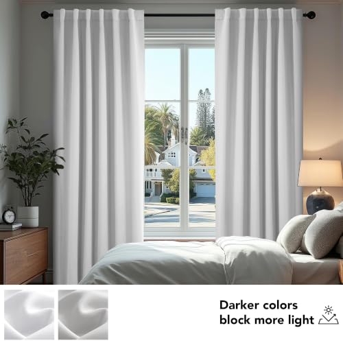 Blackout Curtains for Bedroom (Greyish White / 52"W x 84"L (Pack of 2))