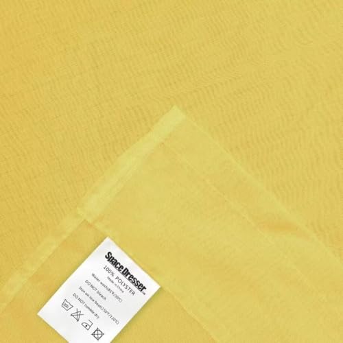 Yellow Sheer Curtains 4 Panels Rod Pocket Semi (Yellow / 52"W x 72"L (Pack of 4))