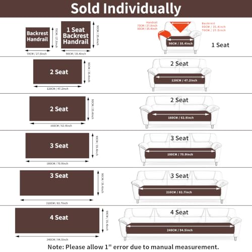 Sectional Velvet Couch Covers for 1 Seat (Khaki / 1PC/27.6"x27.6"/Armrest & Chair)