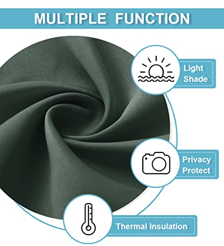 Basement Bathroom Kitchen Cafe Blackout Privacy Window Curtains (Dark Green / 34"W x 30"L (Pack of 2))