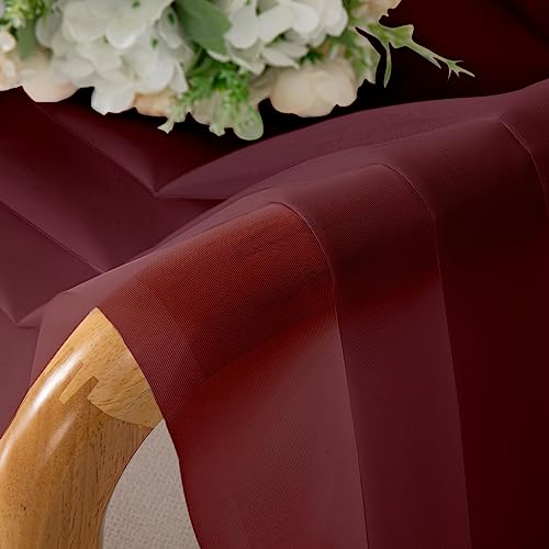 Sheer Curtains Burgundy Red (40"W x 63"L (Pack of 2) / Burgundy)
